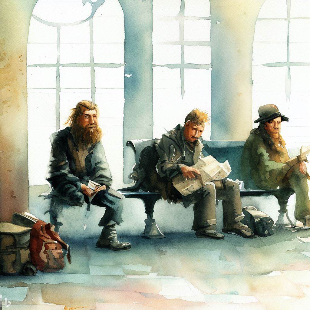 il poeta in sala di aspetto